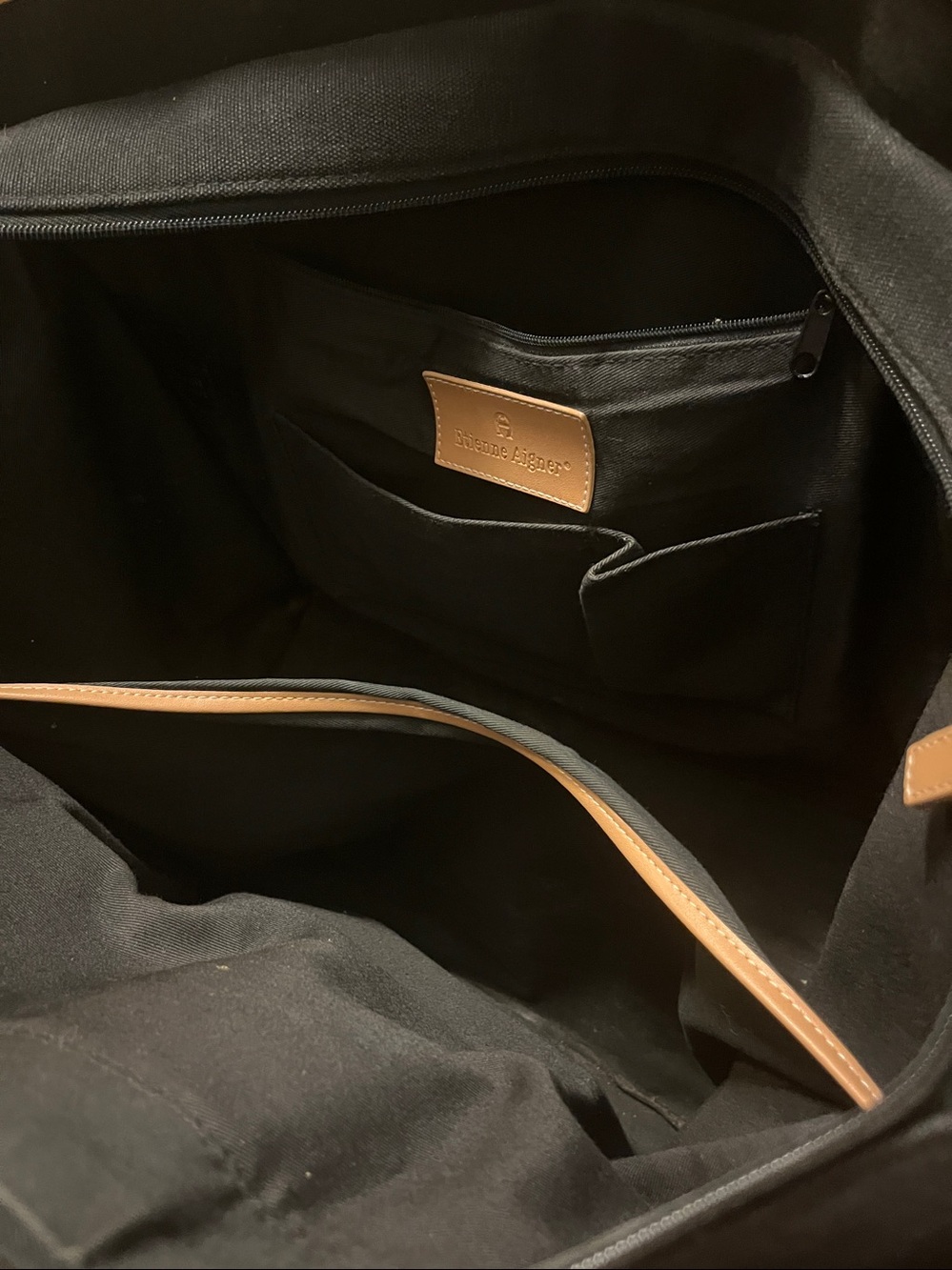 Large Black Canvas Tote - Picture 5 of 6